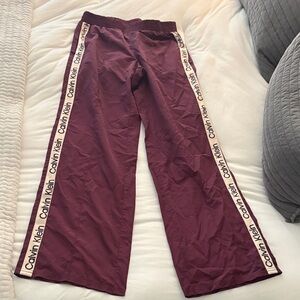 Calvin Klein Kids Maroon Joggers with Contrast Logo Tape